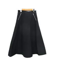 ルクールブラン le.coeur blanc フレア スカート キルティング ロング シンプル 38 ブラック 黒 /KT7