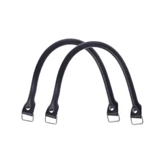 本革 かばん取っ手 D菅付き 取っ手着脱可能 持ち手 手芸用持ち手 ビジネスバッグ修理用 補修用持ち手 本革 かばん 牛革 交換用持ち手 (ブラック)