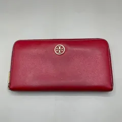 美品　TORY BURCH トリーバーチ　長財布　ロングウォレット　ラウンドファスナー　ジッパー　ロゴ　ゴールド金具　レザー　赤　レッド