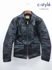 J154 [人気] Joe McCOY ジョーマッコイ レザージャケット 38 ブラック DEAD WOOD LEATHER JACKET BJ7103 | ★