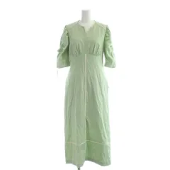 リリーブラウン Lily Brown バイカラーラインワンピース ペチコート付き ロング 緑 /AP