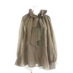 ナチュラルビューティーベーシック NATURAL BEAUTY BASIC シアーボウタイブラウス シャツ 長袖 リボン S ベージュ 017-5110341 /AP