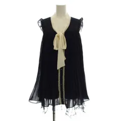 アクシーズファム axes femme 半袖 レース 半袖 ワンピース ミニ M ネイビー 紺 /☆G