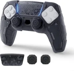 【GeekShare】PS5コントローラーカバー シリコン製 ソフト スキンケース プレイステーション5 コントローラー対応 PS5コントローラーカバーとシール付け 保護カバー 保護ケース 耐衝撃 簡単装着 滑り止め ほこり防止