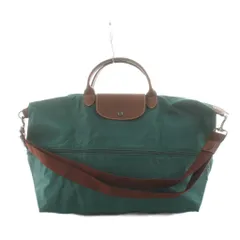 ロンシャン LONGCHAMP ル プリアージュ ボストンバッグ ハンドバッグ ショルダーバッグ 2way ナイロン レザー 緑 グリーン 茶 ブラウン /AN35