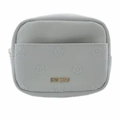 マリークワント MARY QUANT エンボスデイジーミニポーチ ロゴ 水色 ライトブルー