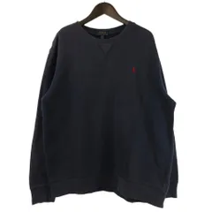 ポロ ラルフローレン POLO RALPH LAUREN トレーナー スウェット 長袖 クルーネック プルオーバー 裏起毛 コットン 紺 ネイビー XL 大きいサイズ ■ECT
