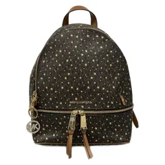 MICHAEL KORS(マイケルコース) リュックサック - 30H1GEZB2O ダークブラウン×ゴールド×マルチ スター(星) レザー