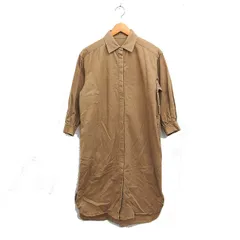 アーバンリサーチ URBAN RESEARCH シャツ ワンピース 長袖 ロング 無地 コットン 綿 F ベージュ /FT11