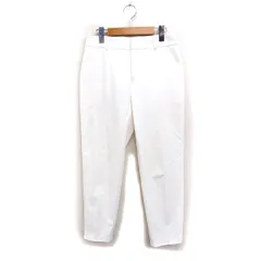 ロートレアモン LAUTREAMONT テーパードパンツ センタープレス 無地 リネン混 38 ホワイト 白 /FT29