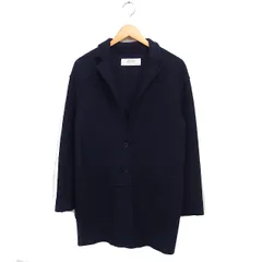 ザラ ベーシック ZARA BASIC チェスターコート ミドル丈 無地 ウール アウター XS ネイビー 紺 /FT5