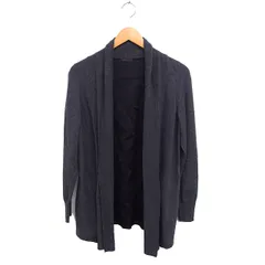 ケーティー キヨコ タカセ  K.T KIYOKO TAKASE カシミヤ シルク 素材切替 カーディガン オープン 9 チャコール ブラック 黒 /FT21