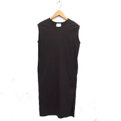 アンクレイヴ uncrave Iライン ワンピース ロング スリット ボートネック コットン 綿 ノースリーブ 1 茶 ブラウン /NT6