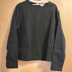 シネマクラブ　ハニーズ　Mサイズ　黒ブラック　ストライプ　長袖カットソー　オフィスカジュアル◎　フォーマル◎