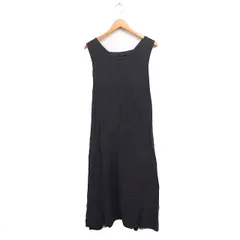 ロッソ ROSSO アーバンリサーチ フレア ワンピース ノースリーブ ロング丈 Vネック 無地 リネン 麻 F チャコール /FT1