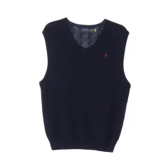 POLO RALPH LAUREN ポロラルフローレン ケーブル コットン Vネック ニット ベスト ベスト ネイビー
