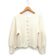 グリーンレーベルリラクシング ユナイテッドアローズ green label relaxing 2WAY カーディガン ニット リブ ウール混 クロップド ボリュームスリーブ 長袖 ベージュ /NT5