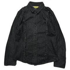 Nemeth(ネメス) Cut-off Stripe Cotton L/S Flannel Shirt 断ち切り ストライプ コットン 長袖 ネル シャツ 2045 S チャコールグレー×ライトグレー