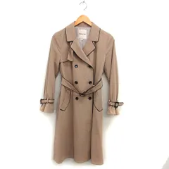 アプワイザーリッシェ Apuweiser-riche バックプリーツ トレンチコート ロング ダブル ベルト 2 ベージュ /NT21