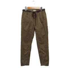 パシオーネ PASSIONE イージー スリム テーパード パンツ 無地 コットン 綿 36 オリーブ /FT37