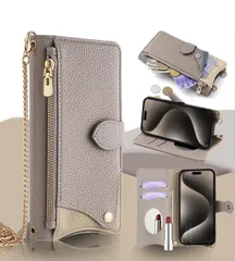 ★galaxy s25 ケース ギャラクシーs25 ケース 手帳型 鏡/ミラー付き 高級PUレザー マグネット式 スタンド機能 ストラップ付き 財布型 ショルダー 肩掛け 斜めがけ カバー 小銭入れ おしゃれ 横置 耐衝撃 全面保護 ポケットーグレー