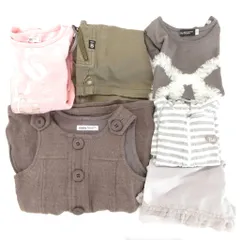 ベベ bebe 子ども服6点セット まとめ Tシャツ ロンT ワンピース ハーフパンツ 長袖 半袖 ひざ丈 90 100 マルチカラー /JS
