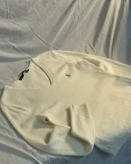 ポロ スポーツ メリノウール アイボリー Vネック ニット