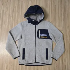 100) デサント フリース フード ジップアップ グレー