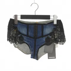 ディースクエアード DSQUARED2 23AW Lace Trim Shorts レーストリム デニムショートパンツ ショーツ 38 インディゴ/ブラック 青/黒 S72MU0480 国内正規のサムネイル