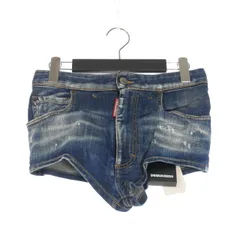 ディースクエアード DSQUARED2 23AW Denim Hot Pant ダメージ加工 デニムホットパンツ ショーツ 38 インディゴ S72MU0467 国内正規のサムネイル