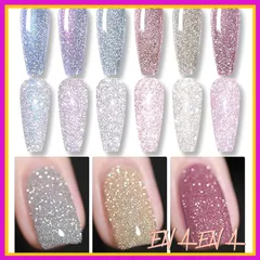 BORN PRETTY ジェルネイル ラメ フラッシュネイル ジェルネイル グリッター カラージェルセット 6色 ネイル ジェル ラメ ジェルネイルセット UV/LED対応 0