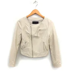 アンタイトル UNTITLED ライダースジャケット レザー 総裏地 ジップアップ キルティング 2 ベージュ /NT27