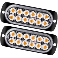 2個セット イエロー 黄色 デイライト 車 バイク LED トラック トレーラー 12V 汎用 非常灯 警告灯 船舶 工事 作業