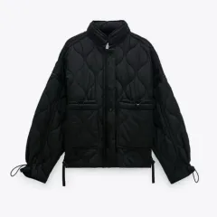 ZARA ザラ ブラック キルティング ダウン アウター ジャケット XS アバントフィット