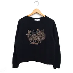 スーパーハッカ SUPER HAKKA スウェット トレーナー プリント ネコ刺繍 コットン 綿 ブラック 黒 /FT23