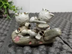 猫　ねこ　陶器置物　オブジェ　インテリア小物 A8461A99
