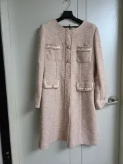SOUPピンク ツイード ONE PIECE ジャケットタイプ コート