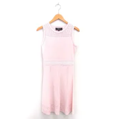 ポールカ PAULE KA ワンピース ニット フレア プルオーバー ロング ノースリーブ 38 ピンク /TT