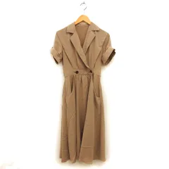 ステュディオス STUDIOUS ダブル シャツワンピース フレア ロング テーラード 半袖 F ベージュ /NT26