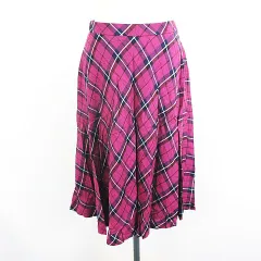 クミキョク 組曲 KUMIKYOKU スカート ボトムス ロング丈 フレア チェック 2 パープル ※EKM