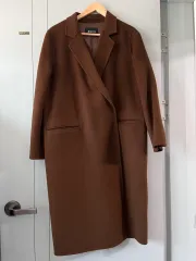 ハンドメイド ブラウン ロングコート(F)出品