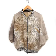 マツオインターナショナル 柄 ドルマン ジャンパー ブルゾン シルク 42 ベージュ /FT41