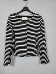 Lovely ストライプ クロップド ジャケット 55 66