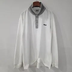 FILA フィラ 長袖 カラーTシャツ 110 白 グレー