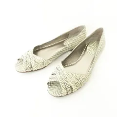 コールハーン COLE HAAN 美品 パイソン柄 パンプス ローヒール 靴 シューズ 8B 大きいサイズ 約25.5㎝ ライトベージュ