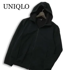 UNIQLO ユニクロ 秋冬 裏起毛 ブロックテック★ フリース ジップアップ パーカー Sz.L メンズ 黒