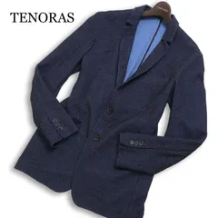 TENORAS メンズティノラス 秋冬 ニット★ テーラード ジャケット Sz.LL　メンズ ネイビーのサムネイル