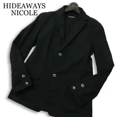 HIDEAWAYS NICOLE ハイダウェイ ニコル 通年 ストレッチ★ テーラード ジャケット Sz.46 メンズ 黒