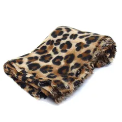 ザラ ZARA レオパード柄 ストール フリンジ 大判 ヒョウ柄 M 茶 ブラウン 黒 ブラック /NT34