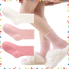 【人気商品】冬 ふわふわ あったか 秋 ソックス 男の子 子供 女の子 3足セット ベビーソックス 厚手 靴下 保温 防寒 赤ちゃん 快適 キッズ靴下 抗菌 防臭 [Buffydeer] 通学